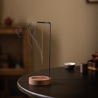 Upside Down Incense Burner for Incense Sticks Hanging Metal with Wooden Base OUDH Sandalwood Zen Incense Holders