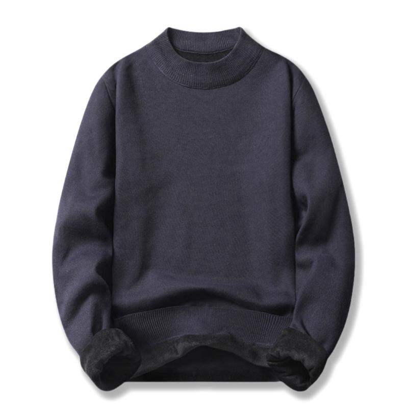 Winter New Style Half-high Collar Thickened One-piece Fleece Pullover Sweater