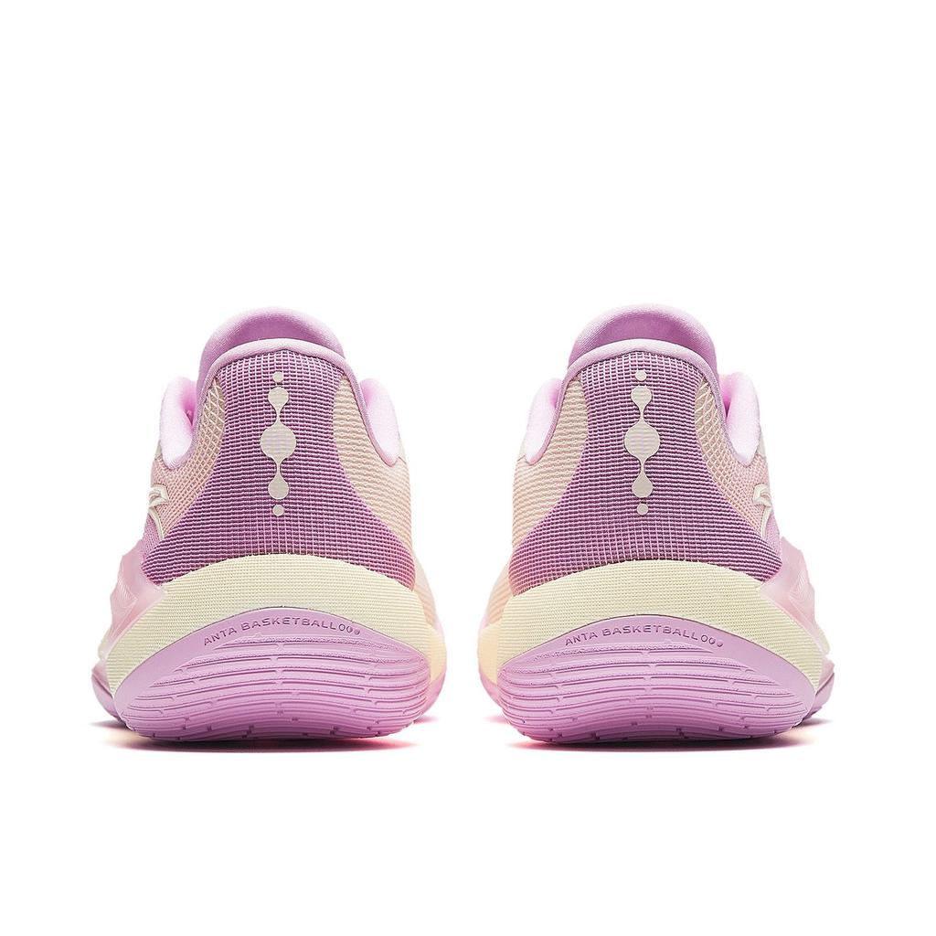 Anta 3 Points Pluie 3 Fleur de Cerisier Amorti Rebond Résistant à l'Abrasion Antidérapant Basse Tige Chaussures de Basketball Homme 912611606-2