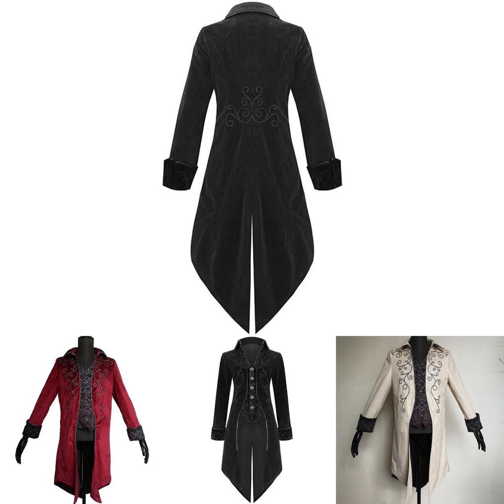 Stunning Vintage Men Tailcoat Jacket With V-neck Design For Unique Outfits