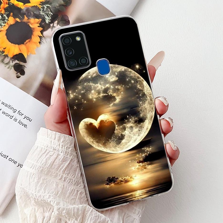 For Samsung Galaxy A21S Case SM-A217F Cute Lucky Koi Painted Cover Soft Slim Phone Case For Samsung A21s A217F Back Cover Bumper