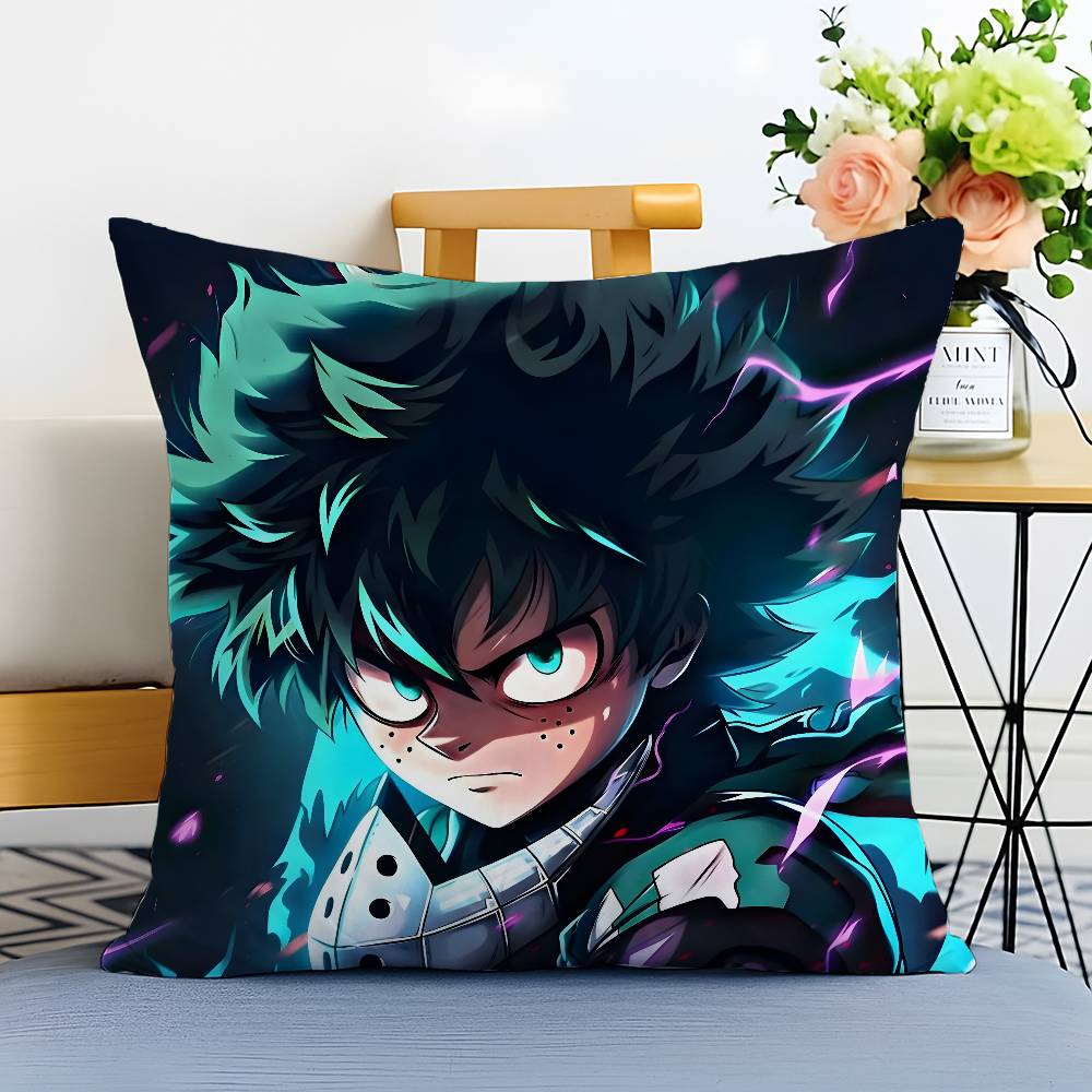 My Hero A-Academia Izuku M-Midoriya Pillow Case Anti-dustmite Pillowcase Invisible zipper silky short plush Sofa cushion cover