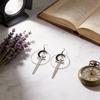Geometric Moon Pendant Earrings With Silver Alloy And Stainless Steel Ear Pins For Women