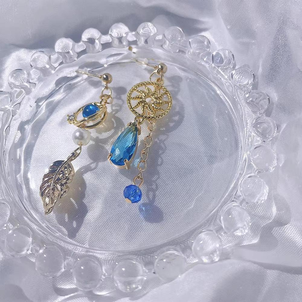 Game Genshin Impact Wanderer Balladeer Cosplay Earring Metal Eardrop Adult Unisex Earstuds