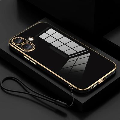 Luxuriöse Silikonhülle mit Überzug und Lanyard für das iPhone 16 Pro Max 14 15 Plus 12 13 Mini 11 Promax X Xs Xr iPhone 16 16plus Softcover