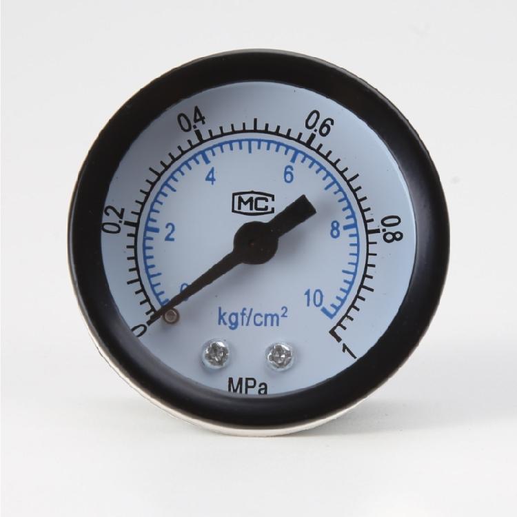 1/4 Inch Pressure Gauge Double Scale Air Pressure Gauge Back Connection 0-1.0Mpa