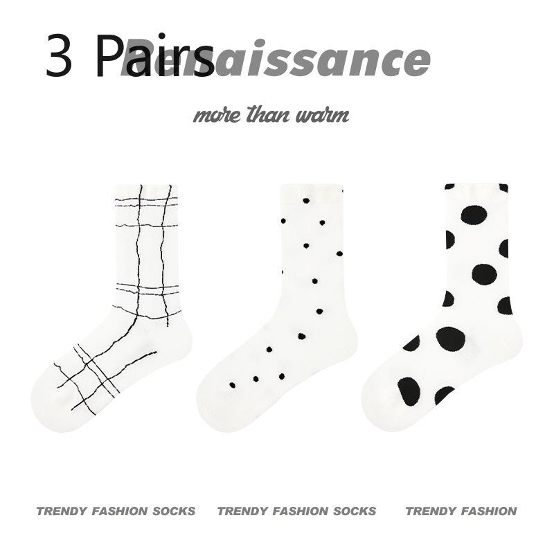 3 Pairs of Female Spring and Summer Thin Style Breathable Sports Tube Cotton Socks