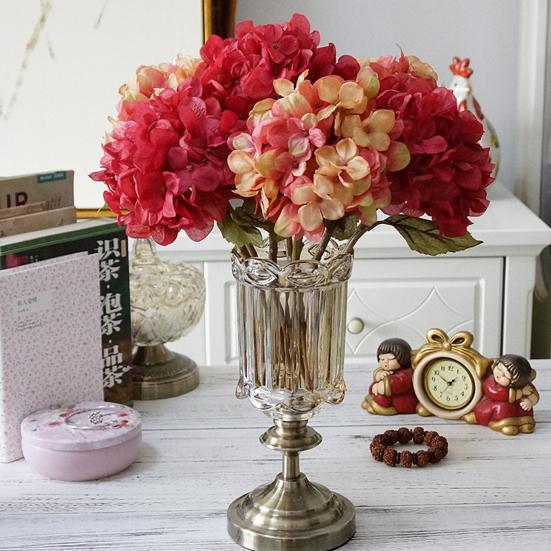 Frumos simulare hortensie fără udare pânză de mătase artificială decorativă