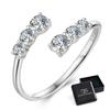 Silver adjustable moissanite ring 925 silver