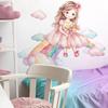 Cute Cartoon Girl on Cloud with Rainbow Bridge Wall Stickers, Self-Adhesive Kids Room Kindergarten Decor for Wall Decoration