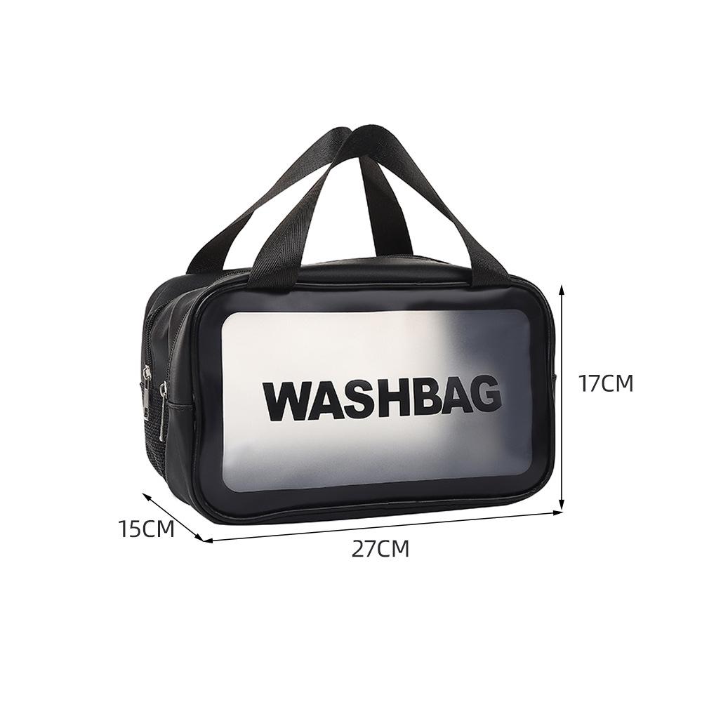 Transparent PVC Makeup Bag: Wet/Dry Separation, Large Capacity, PU Travel Cosmetic Organizer