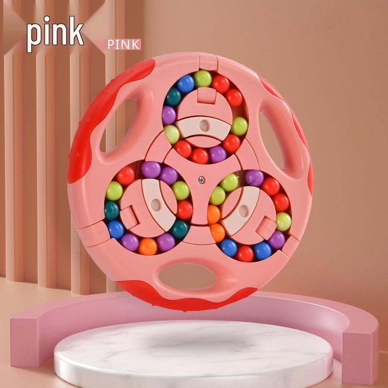 

Двусторонний вращающийся магический кубик для детей розовый