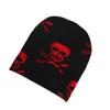 Y2k Skull Pattern Knit Cap With Plush Fabric For Outdoor Fashion