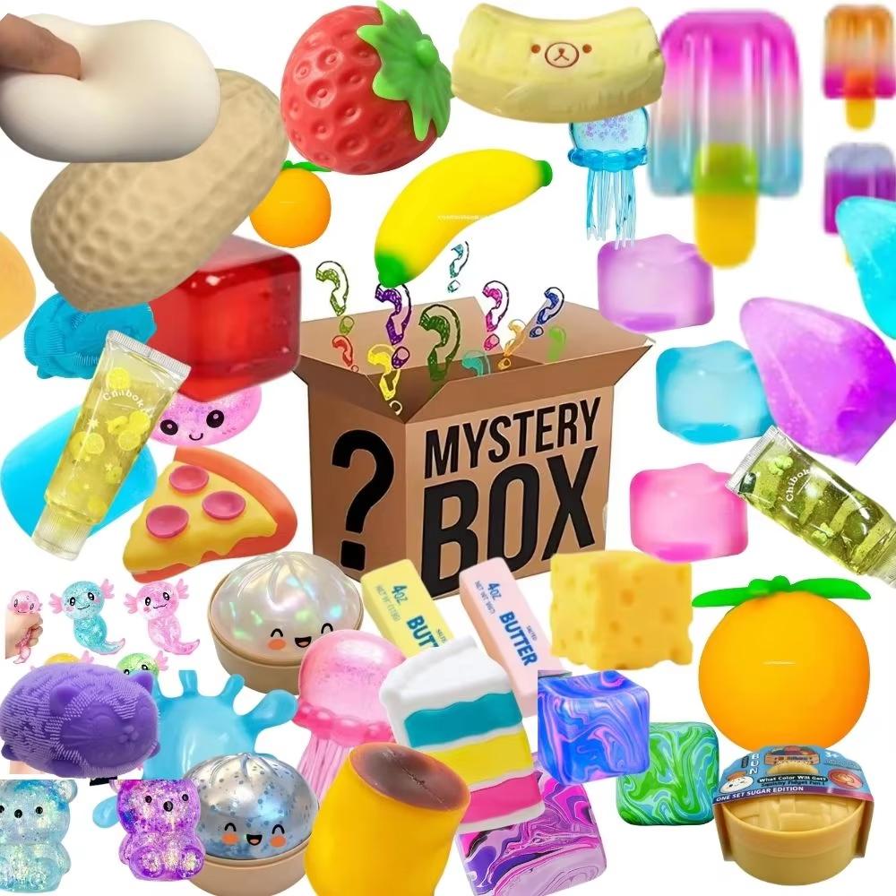 Geheimnisvolle Blindbox Zufälliges Squishy Knet-Fidget-Spielzeug Niedliches Sensorisches Spielzeug zur Linderung von Stress und Angst Geschenk für Alle Altersgruppen red
