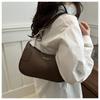 Fashionable PU Leather Crossbody Bag Zipper Adjustable Shoulder Bag Solid Color Underarm Bag Women