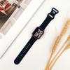 Silicone Strap for Apple Watch 1/2/3/4/5/6/7/8/9/10/11/SE Ultra 1/2/3 42/44/45/46/49mm, Leopard, Black