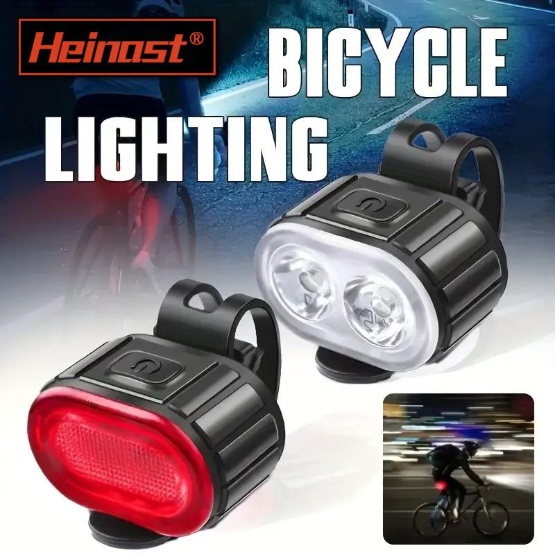 Portable Floodlight for Mountain Road Biking Night Riding Bicycle Front Rear Light Set Rechargeable LED Headlight Taillight