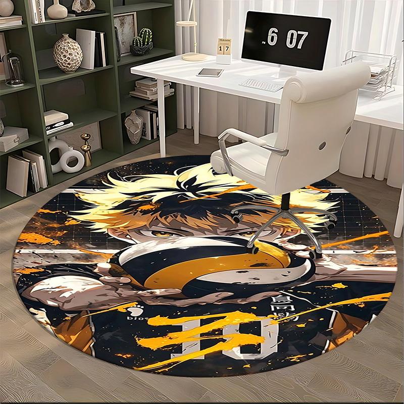 1pc Bakugo Katsuki 10 Round Carpet - Anime Design Chair Mat for Office, Home Decor
