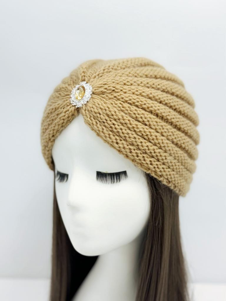 Autumn and winter women's wool hat knitted hat shows a small face Xinjiang hat Arabian hat fashionable warm and breathable