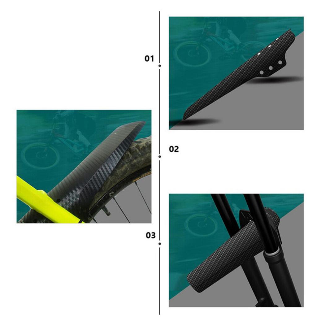 2 PCS Bike Fenders Mountain Road Bike Mudguards Front Rear Universal Bike Accessories Carbon Fiber