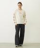 Milkfed Casual Side Cherries Wide Long Sleeve Tee in Off White Women's