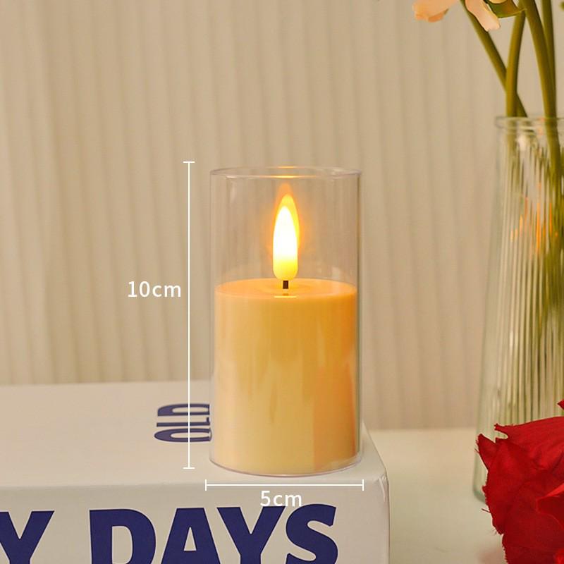 LED Simulierte Kerze mit Acrylglasbecher für Weihnachts-, Geburtstags-, Hochzeits-Atmosphärendekoration
