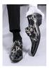 Cross-Border Plus Size Snake Print Leather Monk Strap Men's Shiny Pointed Toe Wedding Party Shoes