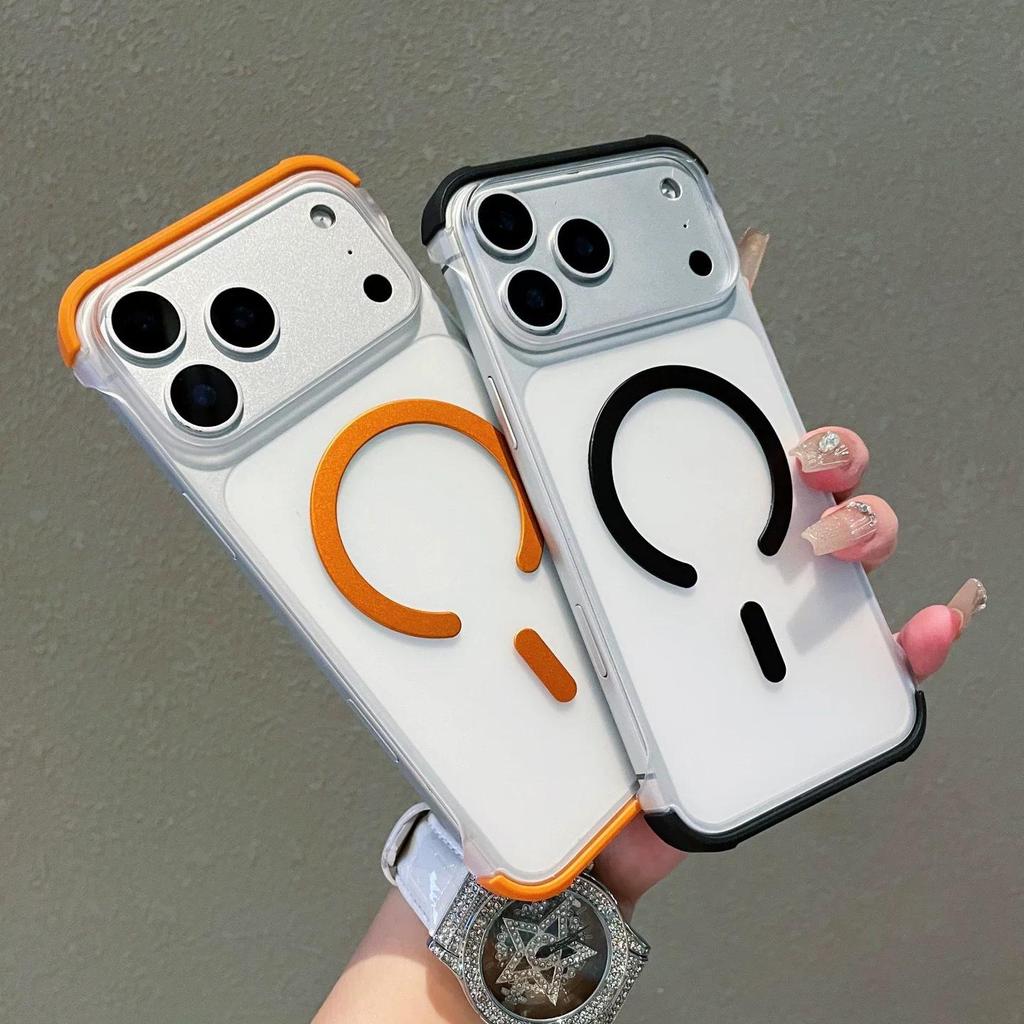 Apple 17 ProMax Magnetic Frameless Case: Frosted, Ultra-Thin, Drop-Proof Protective Cover for iPhone 16/15