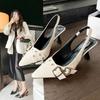 Designer High Heels Sandals Women Stiletto Summer Footwear Pointed Toe Party Ladies Shoes Fashion Buckle Strap Female Pump