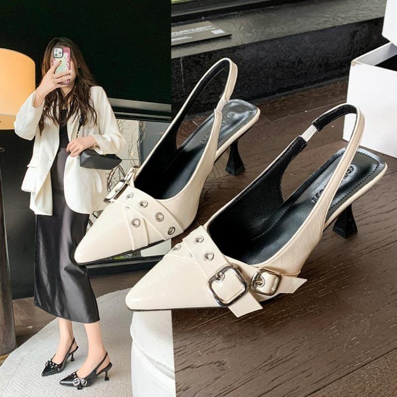 Designer High Heels Sandals Women Stiletto Summer Footwear Pointed Toe Party Ladies Shoes Fashion Buckle Strap Female Pump