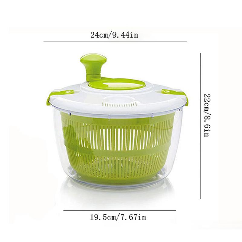 Salad Spinner Vegetable Washer Dryer Drainer Strainer with Bowl  Colander Fruit Washer Pasta and Fries Spinner