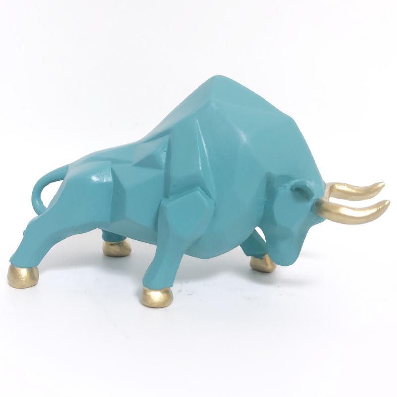 

Творческая скандинавская скульптура из смолы для животных, абстрактная имитация скульптуры быка, современное украшение для дома, портик, настольные аксессуары, подарок 11x5.5x6.5CM