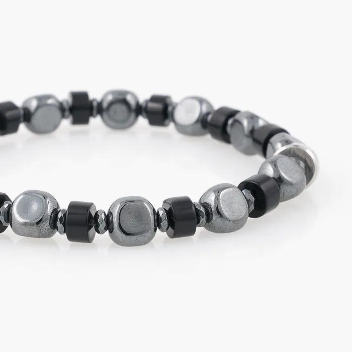 Black Rondel Point Tri-Hematite Bracelet (C2503AC1274_BK)