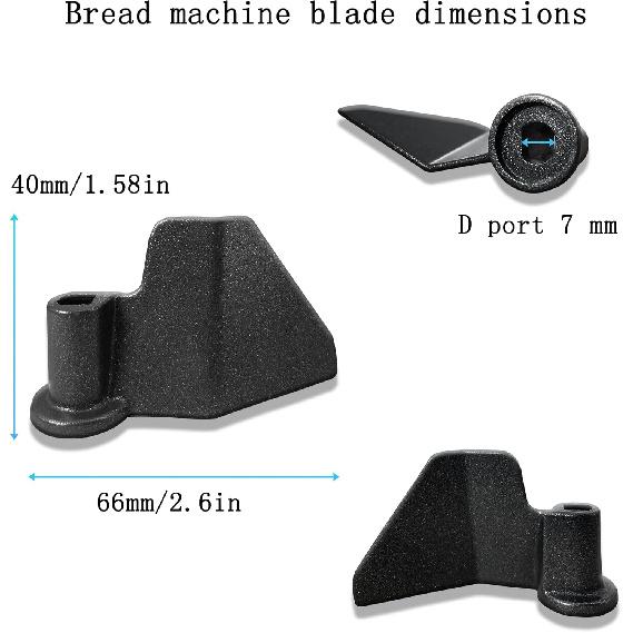 Bread Maker Paddles (Set of 2) Suitable for Hamilton Beach, Elite Gourmet 2lb Bread Makers, Sunbeam Bread Makers, Regal, and Oster Bread Makers