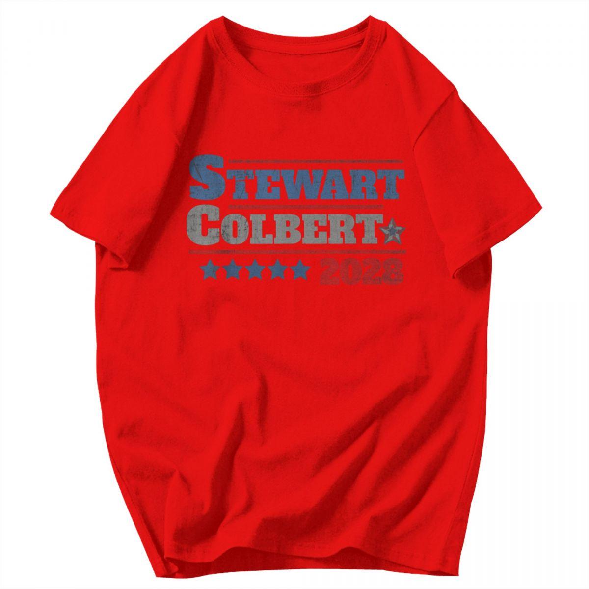 Men T Shirt Jon Stewart And Stephen Colbert 2028 Pops Y2K Graphic Crewneck Unisex Clothes T Shirts S