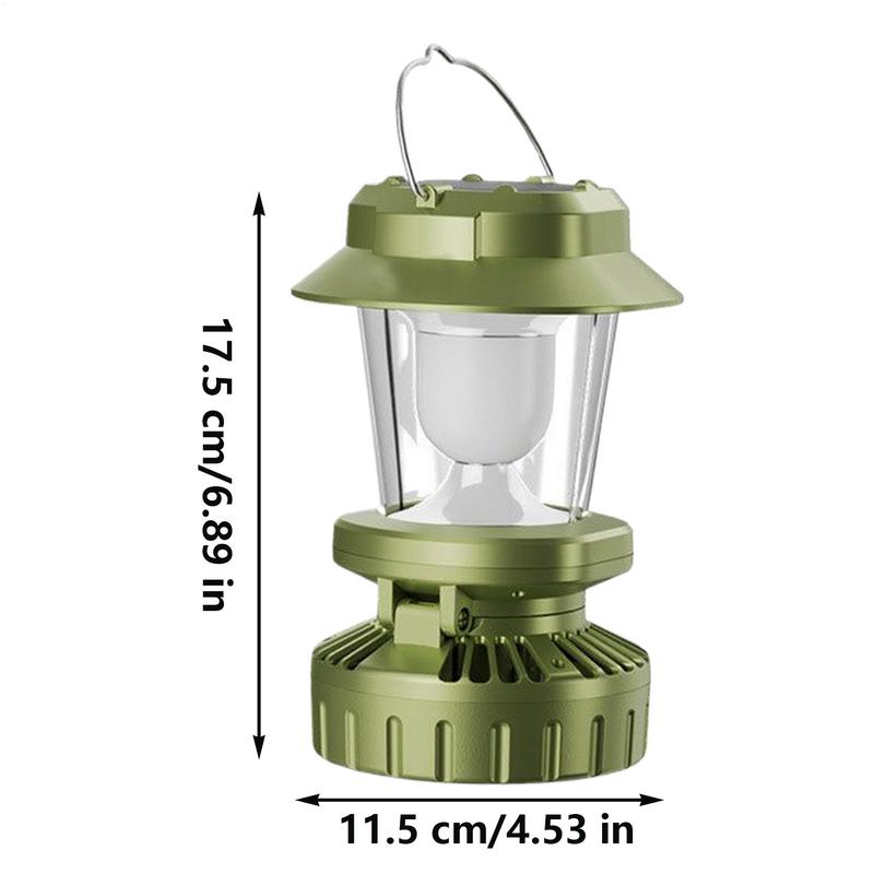 Solar Lights Camping USB Charging Work Lamp With Fan Foldable Camping Lamp Waterproof LED Light For Garden RV Backyard Hiking
