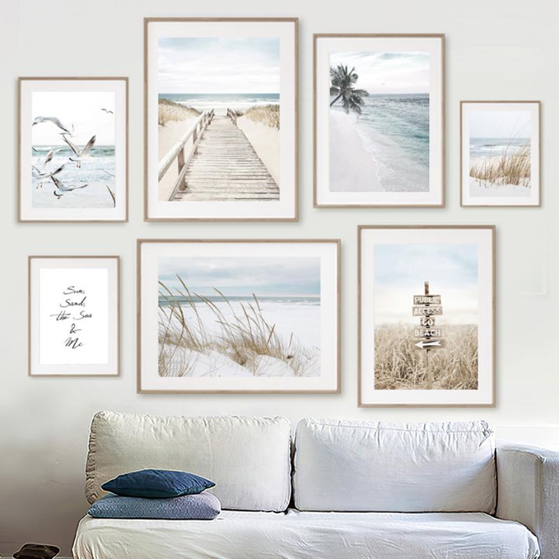 Nordic Posters Reed Dandelion Dolphin Sea Beach Flower Wall Art Canvas Painting And Prints Wall Pictures For Living Room Decor