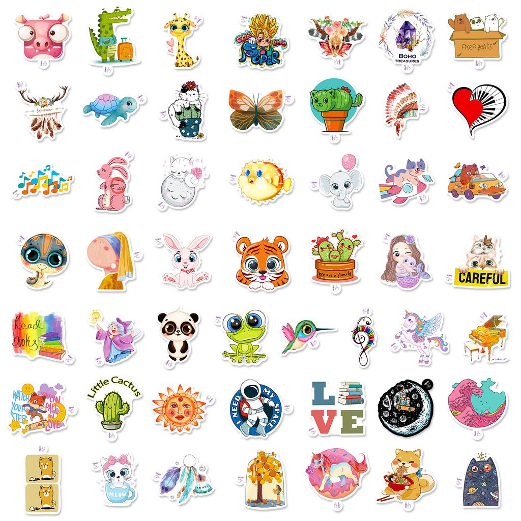 200 Small Handles For Children, Easy To Tear, Upgraded Ins, Small Wind, Fresh Suitcase, Guitar Stickers