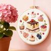 Dessert Bread Dessert Cake Embroidery Kit DIY Thread Needle Cross Stitch Kit with EN Instructions Stamped Cloth