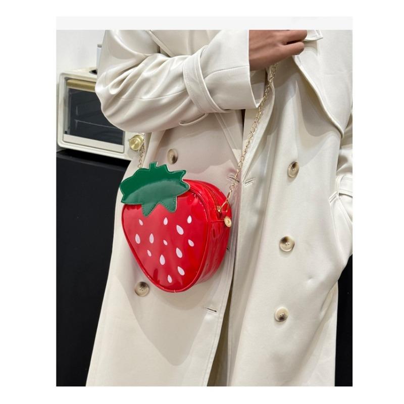 Summer Light Luxury Strawberry Crossbody Bag, Cute Shoulder Bag, Vertical Mobile Phone Bag, Versatile For Women.