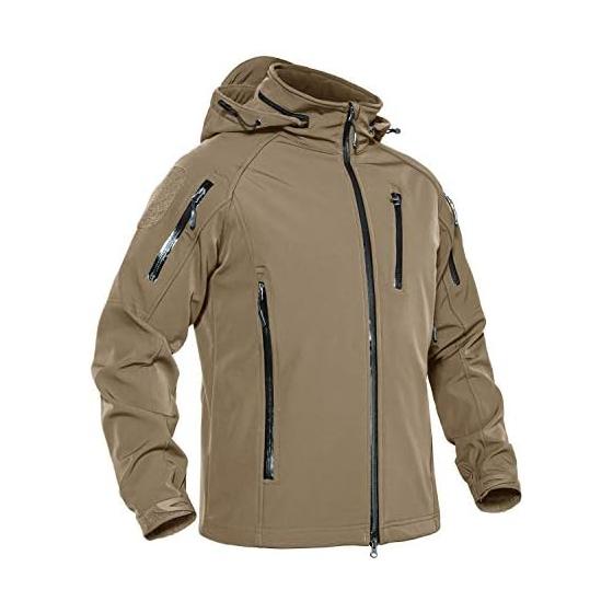 [KEFITEVD] Men s Outdoor Jacket, Brushed Lining, Mountain Parka, Cold Protection, Windbreaker, Water Repellent, Soft Shell Jacket, Tactical Bike