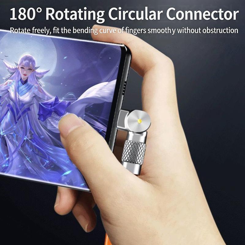 120W Fast Charge Usb Type C Cable 180 Degree Rotation Elbow Cable For Game Phone Charger Usb Type C Cable