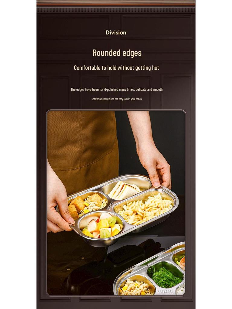 Deep Square 316 Stainless Steel Lunch Plate