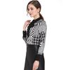 Druckmode Rückseite Surwenyue Chiffon Elegant Schleifenkragen Büro Bluse Oberteile Langarm Damen Hemden