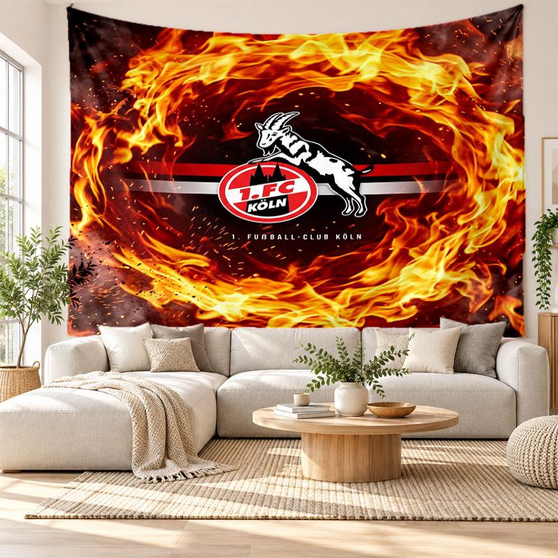 FC Köln Wall Tapestry, Soft Fabric Wall Hanging, Decorative Backdrop For Bedroom Home Wall Art