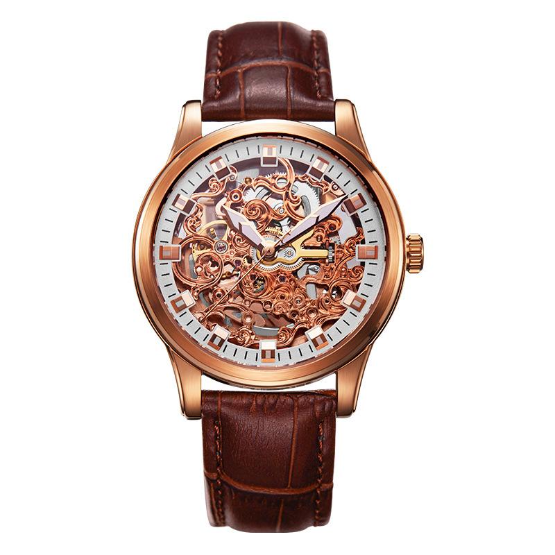 Utime High-End Mechanical Watch Men'S Fully Automatic Business Skeleton Leather Waterproof Men'S Mechanical Watch