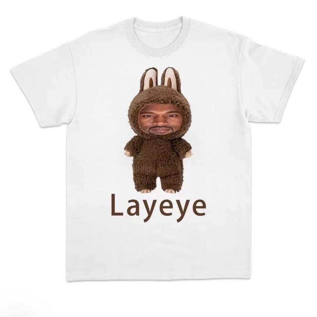 2025 Parody Kanye Layeye T-shirt Creative Short-sleeved Tess Cotton Fun and Funny T-shirt for Both Men and Women Summer Loose