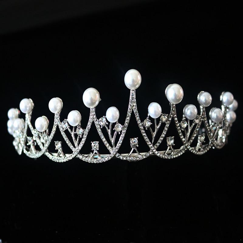 New Style Bridal Pearl Headband Crown Alloy Headband Dress Accessories
