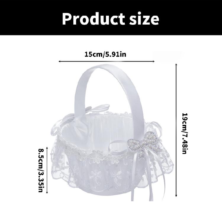 Unique Bowknot Basket Romantics Wedding Flower Basket Bridesmaid Candy Basket for Outdoor Celebrations