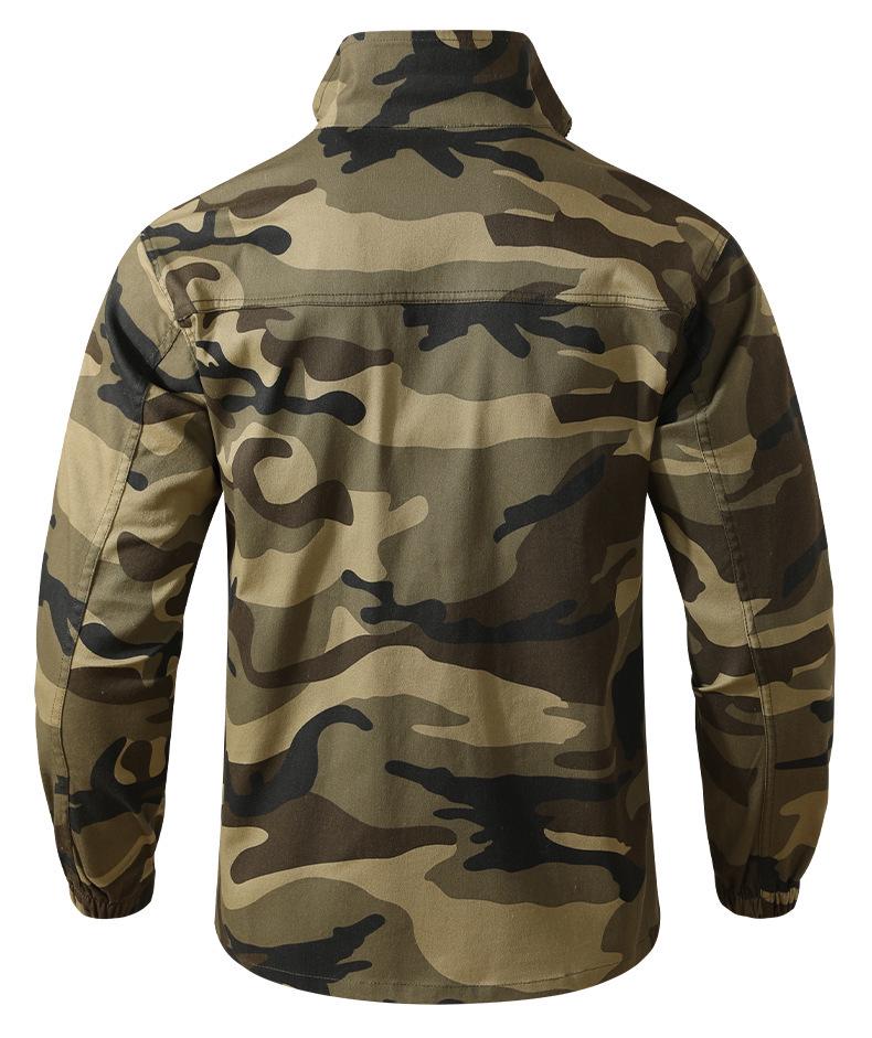 Unisex Spring/Autumn Elastic Camouflage Workwear Set - Cotton, Anti-Scald, Wear-Resistant, Ideal for Auto Repair